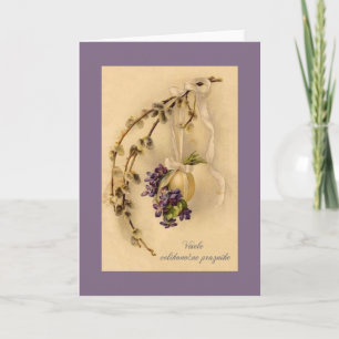 Vintage slowenische Ostergrußkarte Feiertagskarte