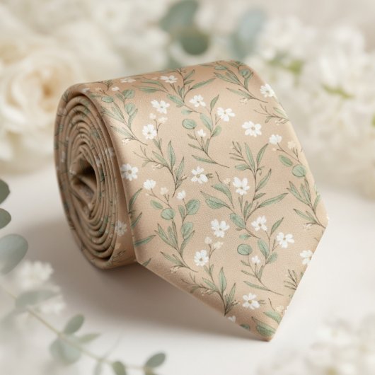 Vintage Small Daisies & Wildflowers Krawatte