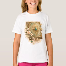 Vintage Smaragd-Geschichtenbuch-Kinder-T-Shirt