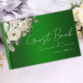 Vintage Smaragdgrüne Hochzeit und Rose Gästebuch