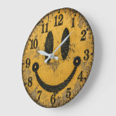 Vintage Smiley Face Große Wanduhr (Winkel)