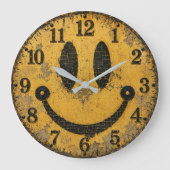 Vintage Smiley Face Große Wanduhr (Vorderseite)