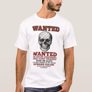 Vintage-Smiling-Skull-Wanted-Dead-or-Alive-Plakat  T-Shirt