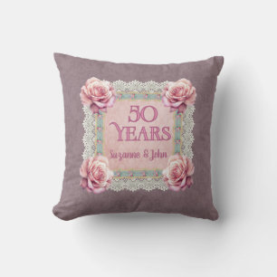 Vintage Smokey Mauve Damast Rosa personalisiert Kissen