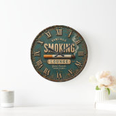 Vintage Smoking Lounge Große Wanduhr (Zuhause)