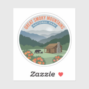 Vintage Smoky Mountains Bären-Cabin-Aufkleber Aufkleber