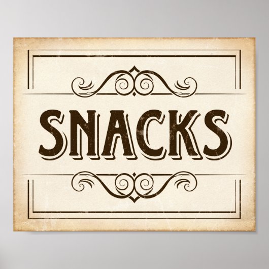Vintage SNACKS-Signatur Poster (Vorne)
