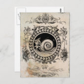 Vintage Snail Fairy Collage Art Postkarte (Vorne/Hinten)