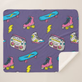 Vintage Sneakers Skateboard Retro Thema Sherpadecke (Vorderseite (Horizontal))