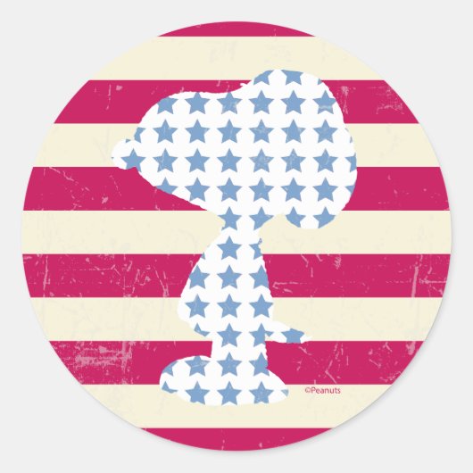 Vintage Snoopie Runder Aufkleber (Vorderseite)