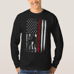 Vintage-Snowboard-Daddy Amerikanische Flagge Vater T-Shirt