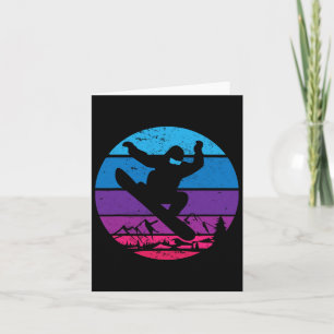Vintage-Snowboard Snowboarden Silhouette I Retro Karte