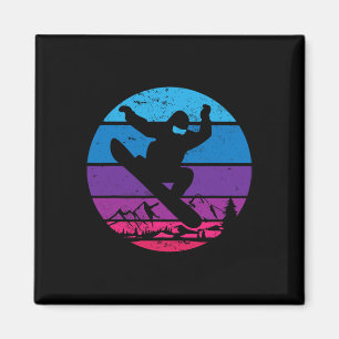 Vintage-Snowboard-Snowboardfahren-Silhouette I Ret Magnet