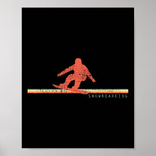 Vintage Snowboarden Snowboard Snowboarder Poster