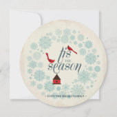 Vintage Snowflake-Foto-Ferienkarte Feiertagskarte (Vorderseite)