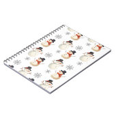 Vintage Snowman Christmas Snowflakes Notizblock (Linke Seite)