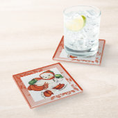 Vintage Snowman Holiday Untersetzer (Schrägansicht)