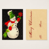 Vintage Snowman-Namen-Tags (Vorne & Hinten)