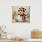 Vintage Snowman Poster (Küche)