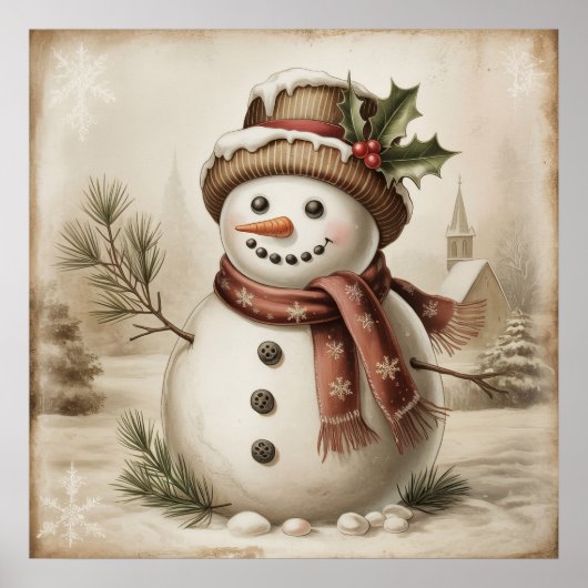 Vintage Snowman Poster (Vorne)