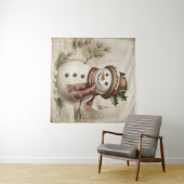 Vintage Snowman Tapestry Wandteppich (Beispiel (Horizontal))