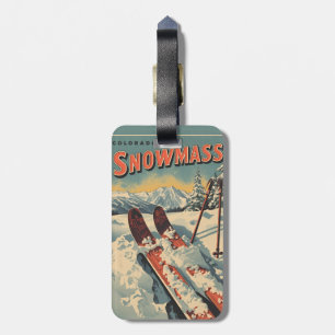 vintage SNOWMASS Winter Aspen Colorado Skigeschenk Gepäckanhänger