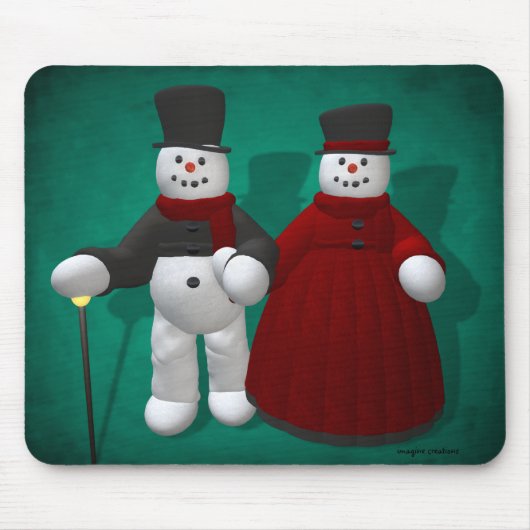Vintage Snowmen: Lord u. Dame Cool Mousepad (Vorne)