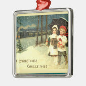 Vintage Snowy-Weihnachtszug-Fahrt Ornament Aus Metall (Links)