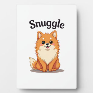 Vintage Snuggle Pomeranian Süße Hund-Illustration  Fotoplatte