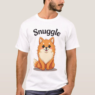 Vintage Snuggle Pomeranian Süße Hund-Illustration  T-Shirt