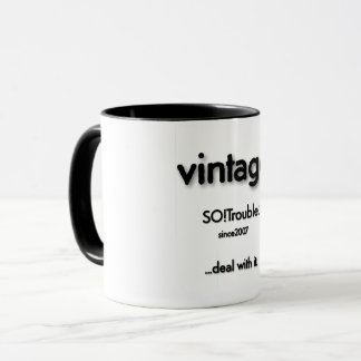 vintage SO!Trouble Logo schwarz auf weiß Tasse