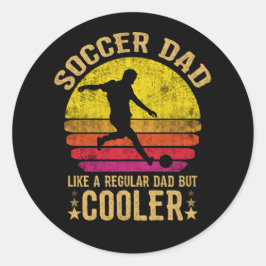 Vintage Soccer Dad Like a Regular Dad But Cooler Runder Aufkleber