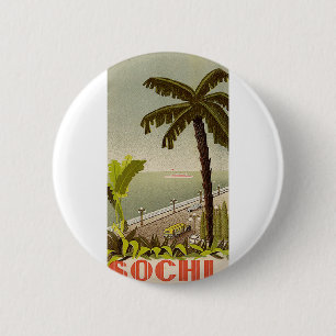 Vintage Sochi Marine Station Kunst Reise Button