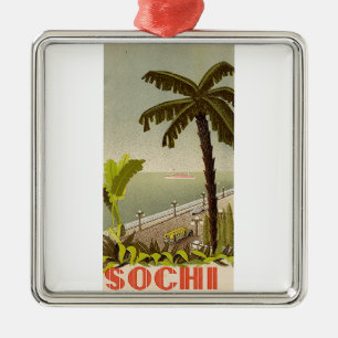 Vintage Sochi Marine Station Kunst Reise Ornament Aus Metall