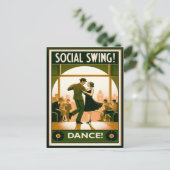 Vintage Social Swing Tanz aus den 1920er Jahren Postkarte (Stehend Vorderseite)