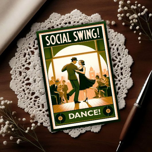 Vintage Social Swing Tanz aus den 1920er Jahren Postkarte