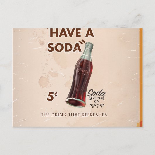 Vintage Soda-Werbung Postkarte (Vorderseite)