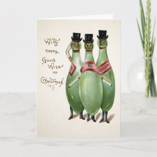 Vintage-Sodafaschen-Herren-Weihnachtskarte Feiertagskarte