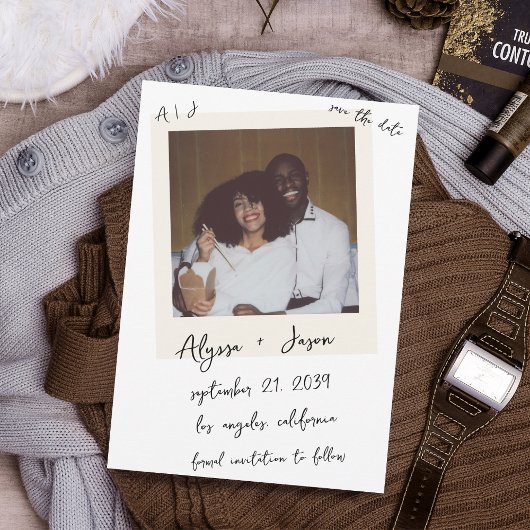 Vintage, sofort handgeschriebene Monogramm-Hochzei Save The Date