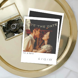 Vintage-Sofortfoto-Save-the-Date-Karte Feiertagskarte