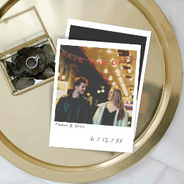Vintage-Sofortfoto-Save-The-Date-Karte Feiertagskarte