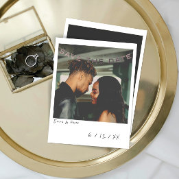 Vintage-Sofortfoto-Save-The-Date-Karte Feiertagskarte