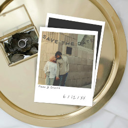 Vintage-Sofortfoto-Save-The-Date-Karte Feiertagskarte