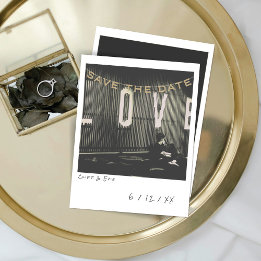 Vintage-Sofortfoto-Save-The-Date-Karte Feiertagskarte