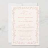 Vintage Soft Blush Roses Frame Wedding Einladung (Vorderseite)
