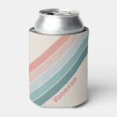 Vintage Soft Sea Shell Stripes with Name Dosenkühler (Kanne Vorderseite)