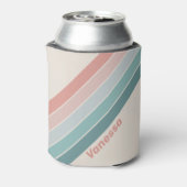 Vintage Soft Sea Shell Stripes with Name Dosenkühler (Kanne Rückseite)