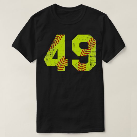 Vintage Softball 49 Jersey-Nummer T-Shirt (Design vorne)