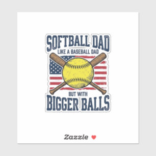 Vintage Softball Dad größere Bälle Shirt Design_1 Aufkleber