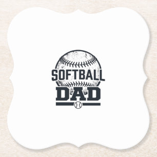 Vintage Softball Dad Vektor T-Shirt Design_1 Untersetzer